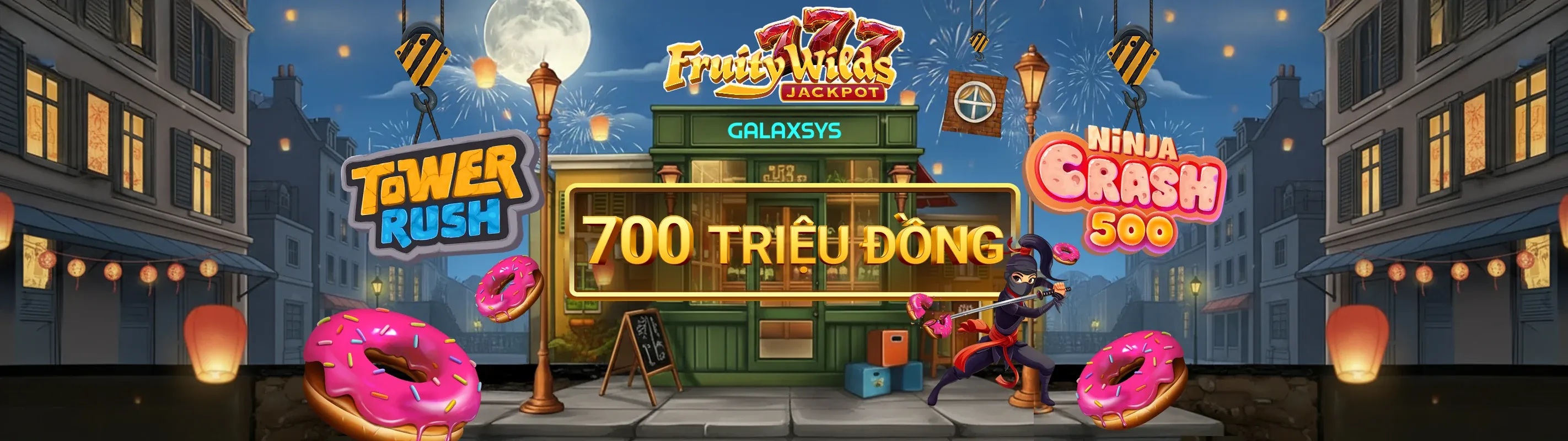 Hình ảnh chính trò chơi Nổ Hũ tại Solarbet, với các biểu tượng slot game và jackpot lớn